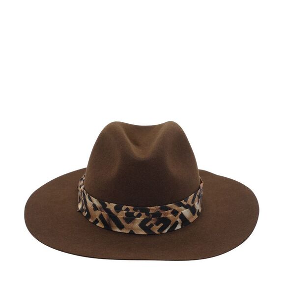 Fendi Women Fendi Leo Print Fedora Hat